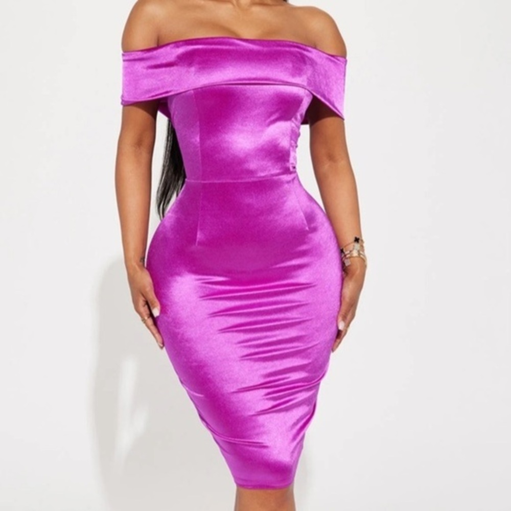 Caroline Satin Midi Dress